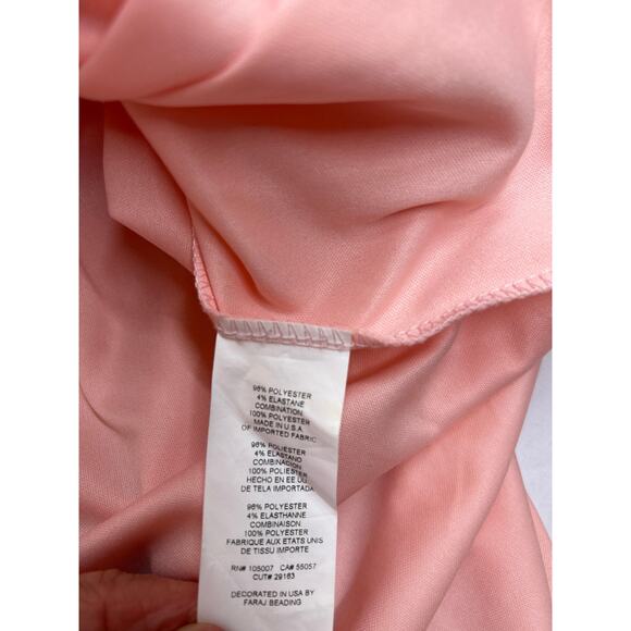 Marina Women's Pink Beaded Long Sleeve Sheath Dress in Size 10 NWT - Picture 9 of 10